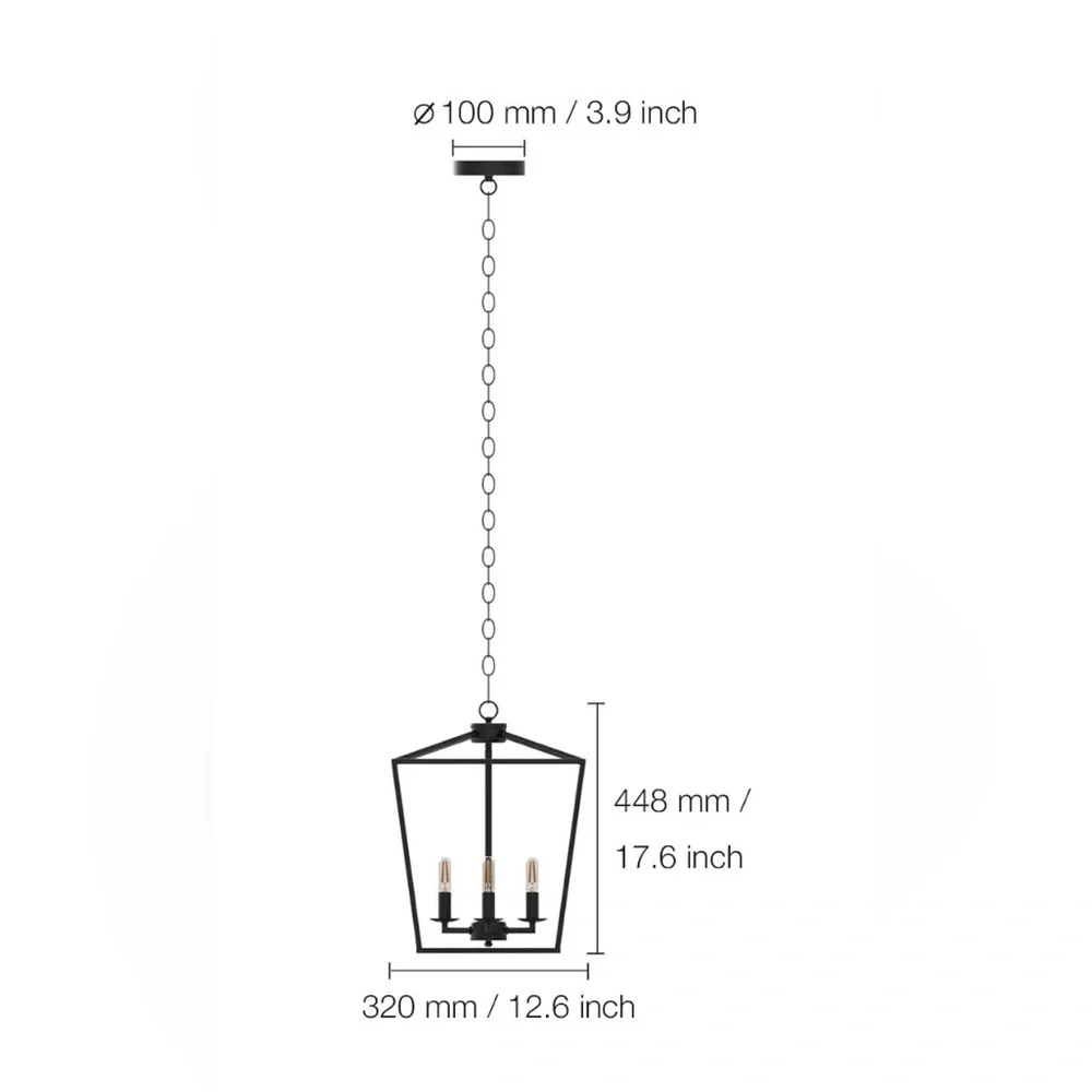 7Pandas Modern Farmhouse Industrial Black Pendant Light Fixture - NIB